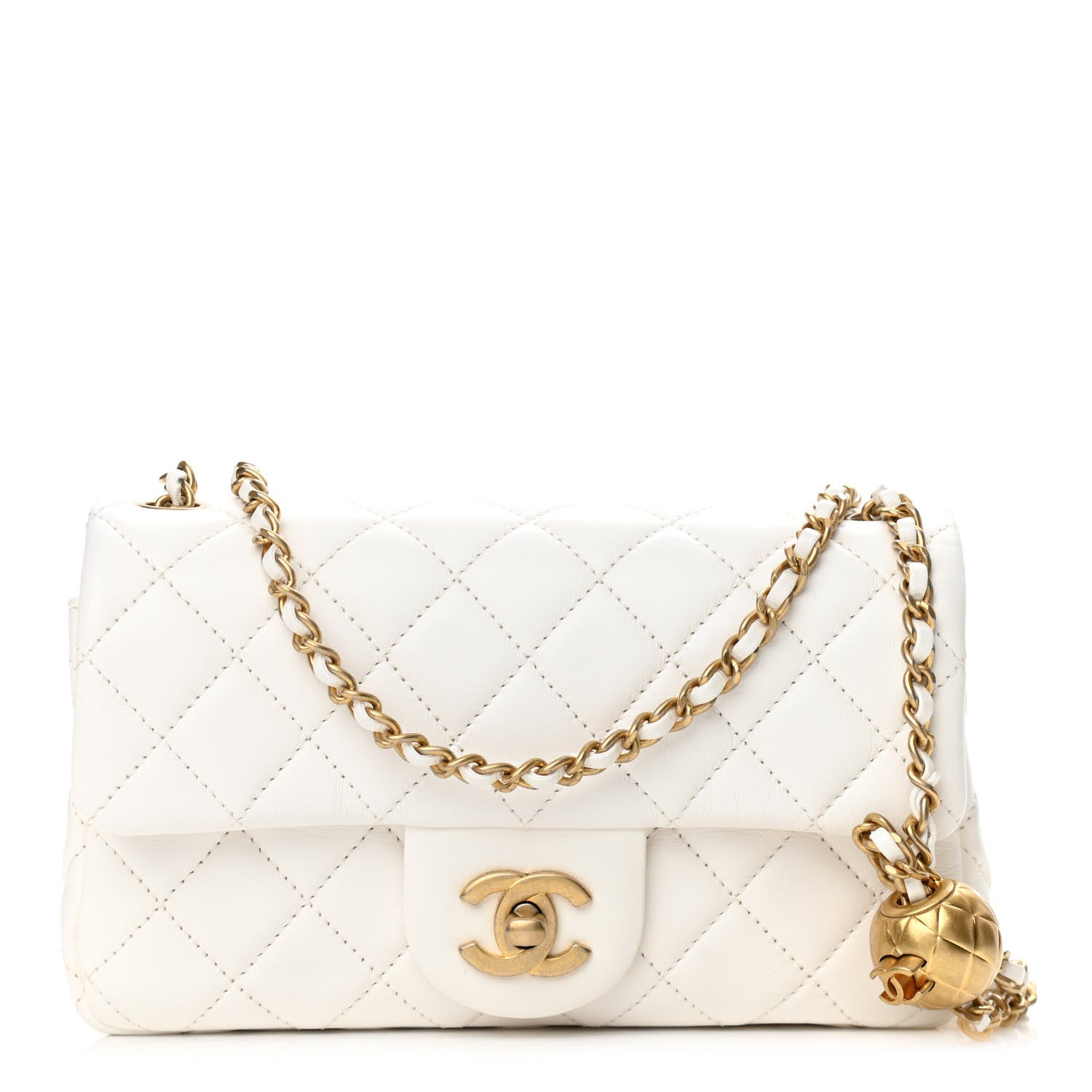 Chanel Lambskin Quilted Mini Rectangular Pearl Crush Flap White 1 of 14