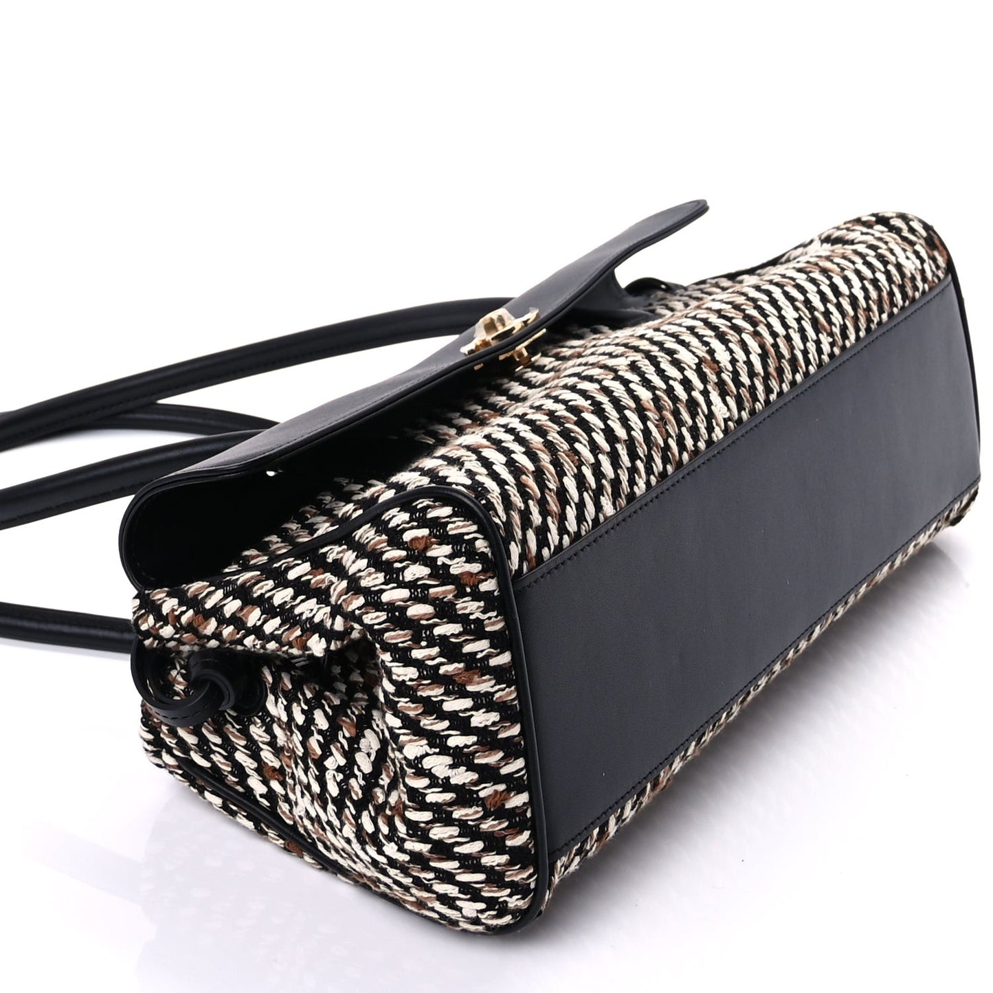 Calfskin Tweed Urban Essentials Small Shopping Bag Black