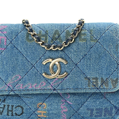 Chanel Denim Quilted Denim Mood Clutch With Chain Blue Multicolor 7 of 9