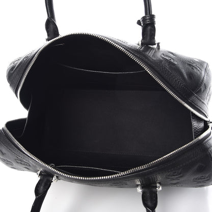 MCM Calfskin Ottomar Monogram Boston Bag Black 5 of 10