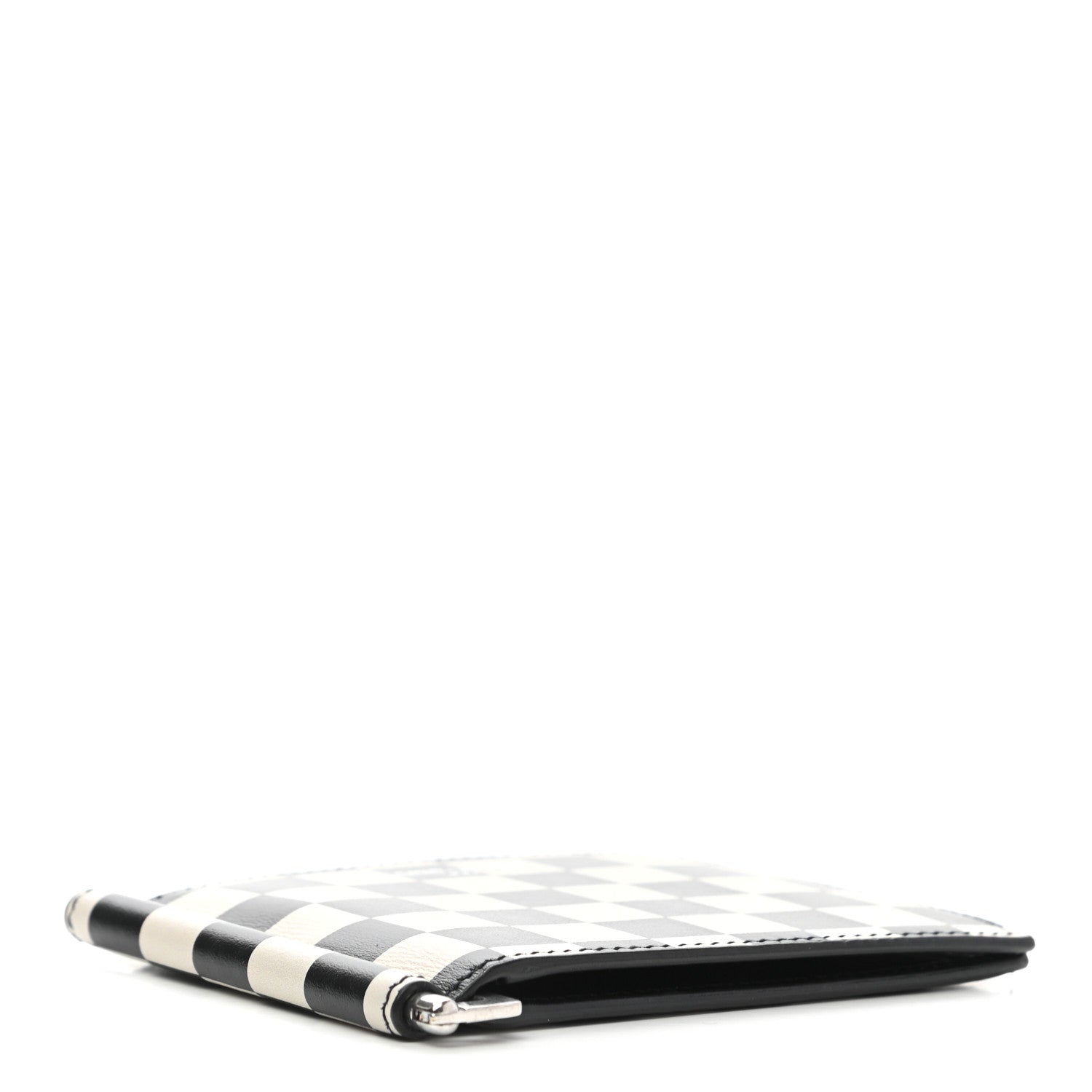 Saint Laurent Calfskin Checkerboard Bill Clip Card Case Black 4 of 7