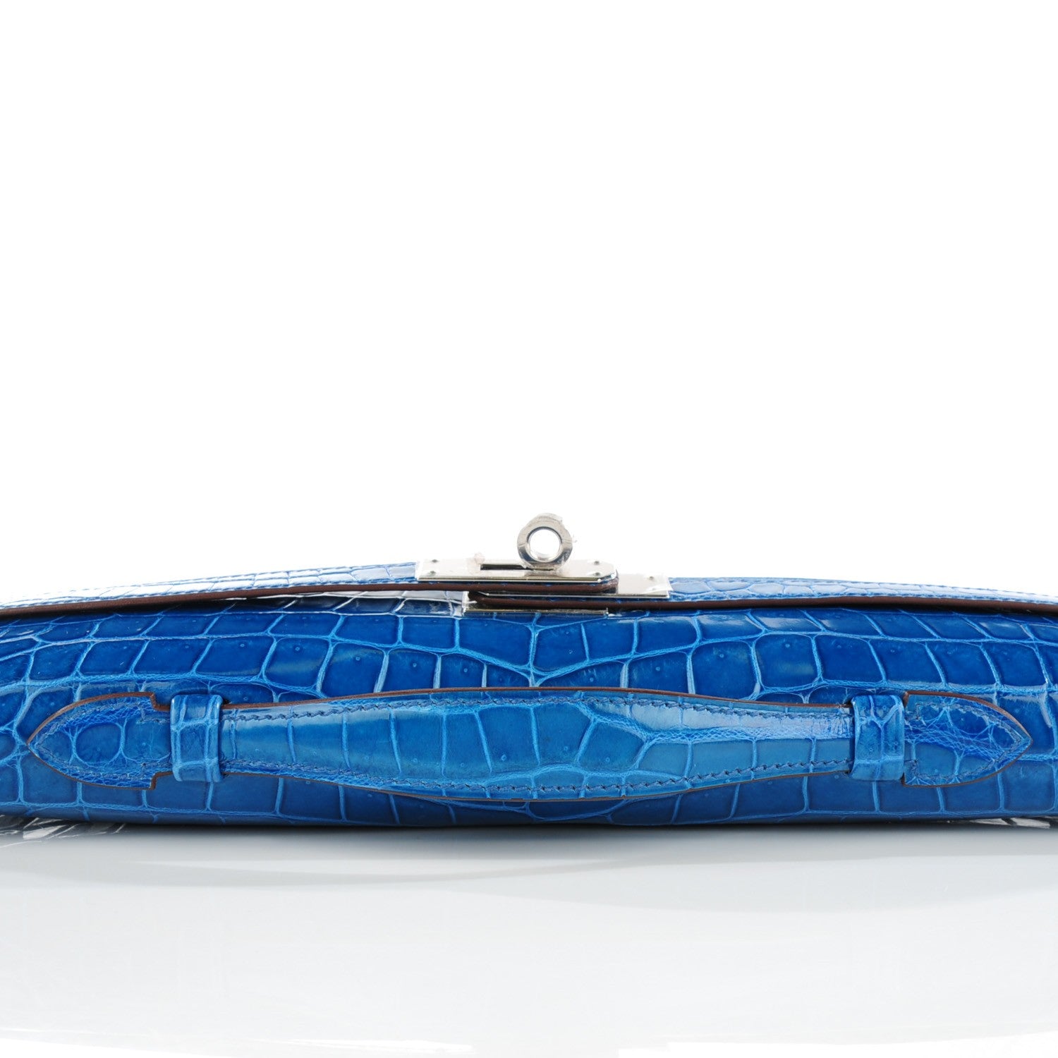 Hermes Shiny Niloticus Crocodile Kelly Cut Pochette Mykonos 13 of 19