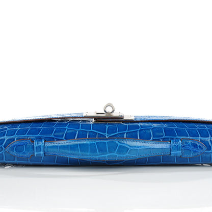 Hermes Shiny Niloticus Crocodile Kelly Cut Pochette Mykonos 13 of 19