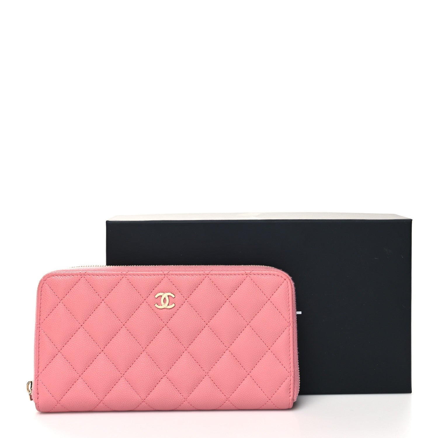 Chanel Caviar Quilted Zip Around Wallet Pink 13 of 13