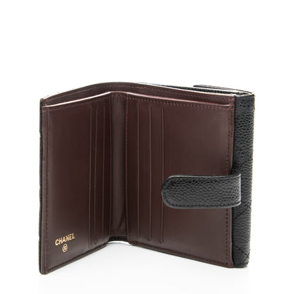 Chanel Caviar Quilted Compact French Flap Wallet Black 5 of 8