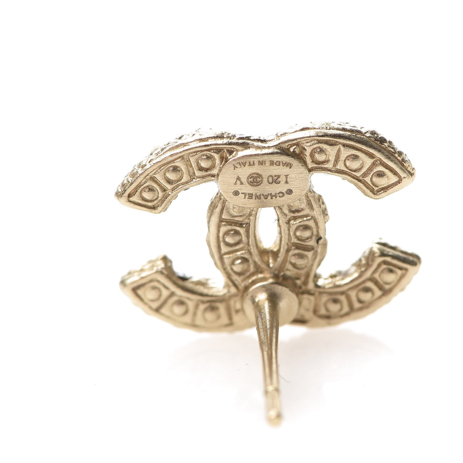 Chanel Pearl CC Earrings Gold 4 of 5