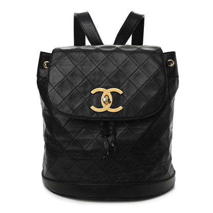 Chanel Lambskin Quilted Backpack Black 1 of 15