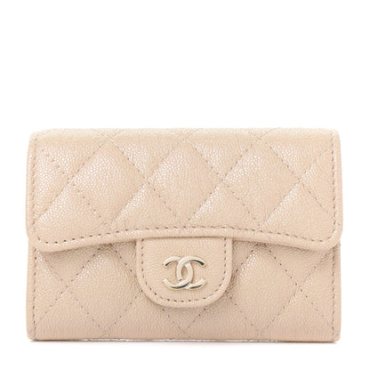 Chanel Iridescent Caviar Quilted Flap Card Holder Beige 1 of 12