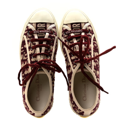 Christian Dior Canvas Oblique Walk'N'Dior Low Top Sneakers 38.5 Deep Amaranth 2 of 9