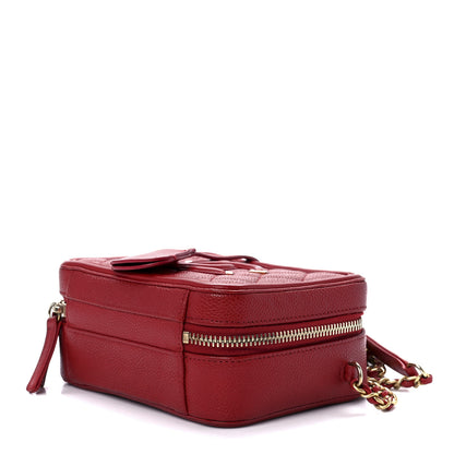 Chanel Caviar Quilted Small CC Filigree Vanity Case Red 9 of 11