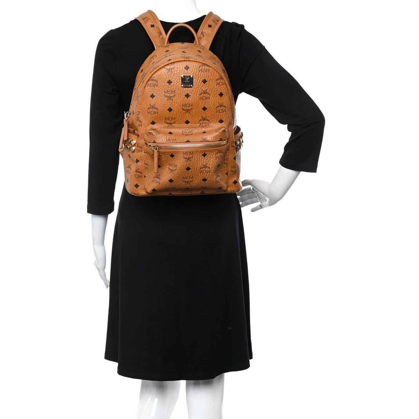 Visetos Small Side Stud Stark Backpack Cognac Cognac