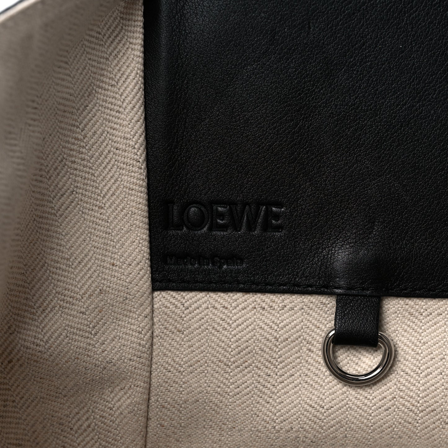 Calfskin Stripe Small Hammock Shoulder Bag Tan Black