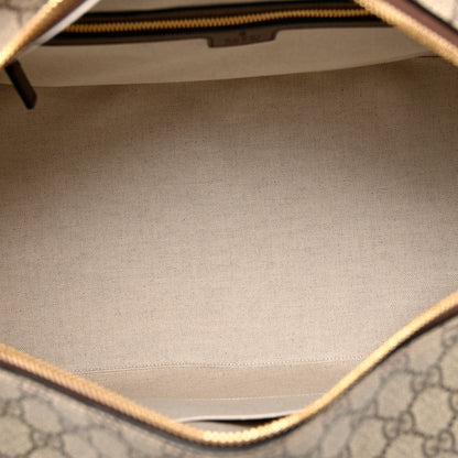 Gucci GG Supreme Monogram Azalea Calfskin Retro Interlocking G Duffle Bag Beige Ebony Brown Sugar 4 of 8