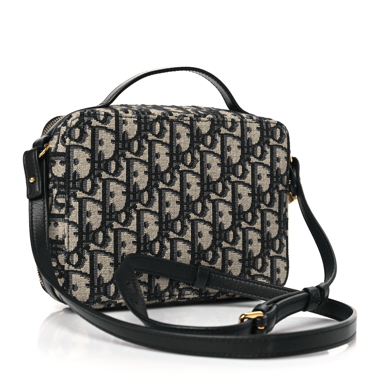 Christian Dior Oblique 30 Montaigne Top Handle Box Bag Blue 3 of 9