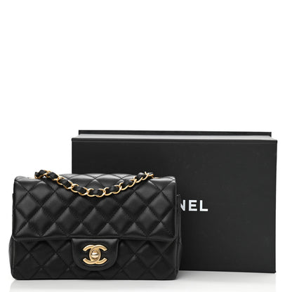 Chanel Lambskin Quilted Mini Rectangular Flap Black 13 of 13
