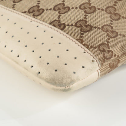 Gucci Monogram Calfskin Perforated Medium Flat Messenger Bag Off White 10 of 10