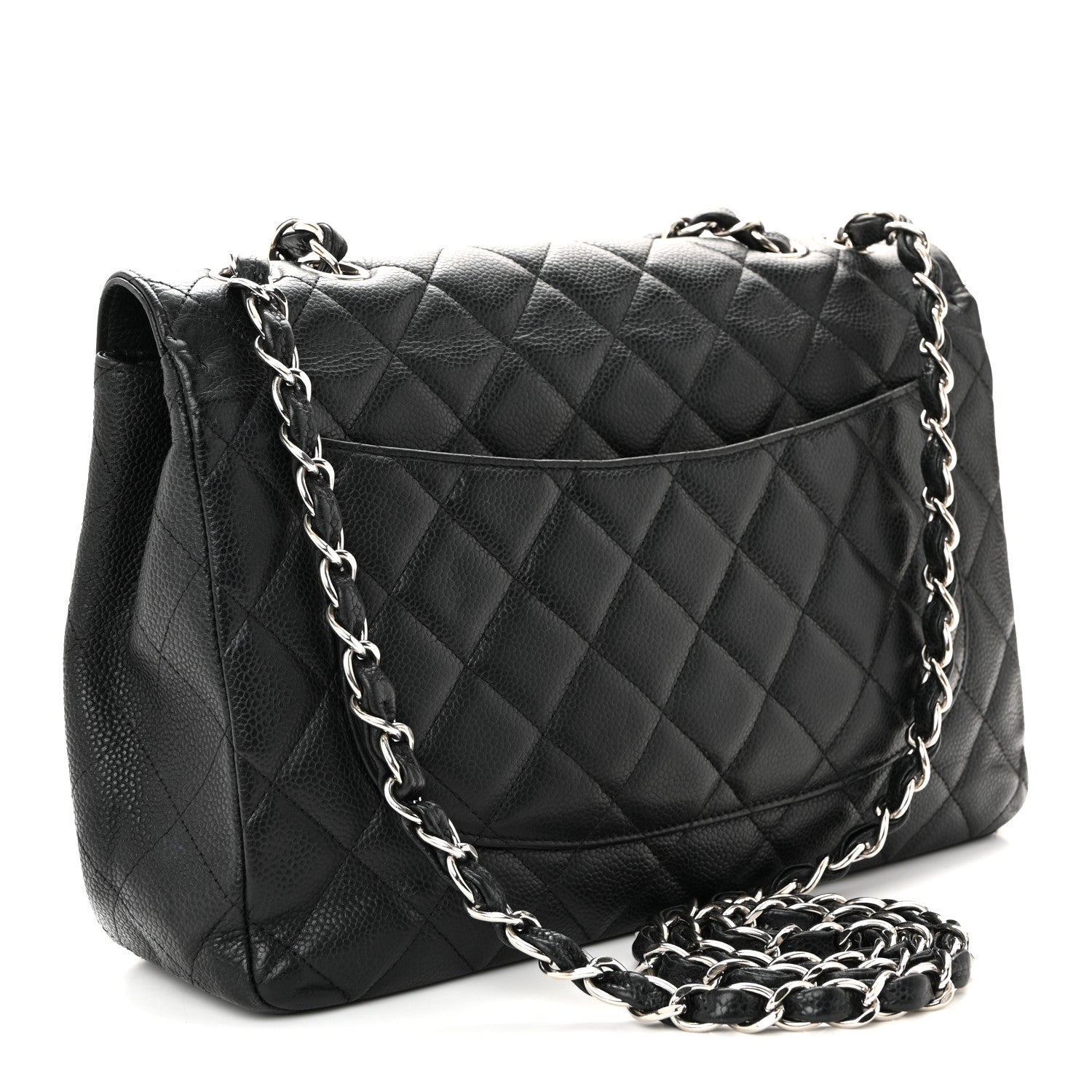 Chanel Caviar Quilted Jumbo Single Flap Black 3 of 10