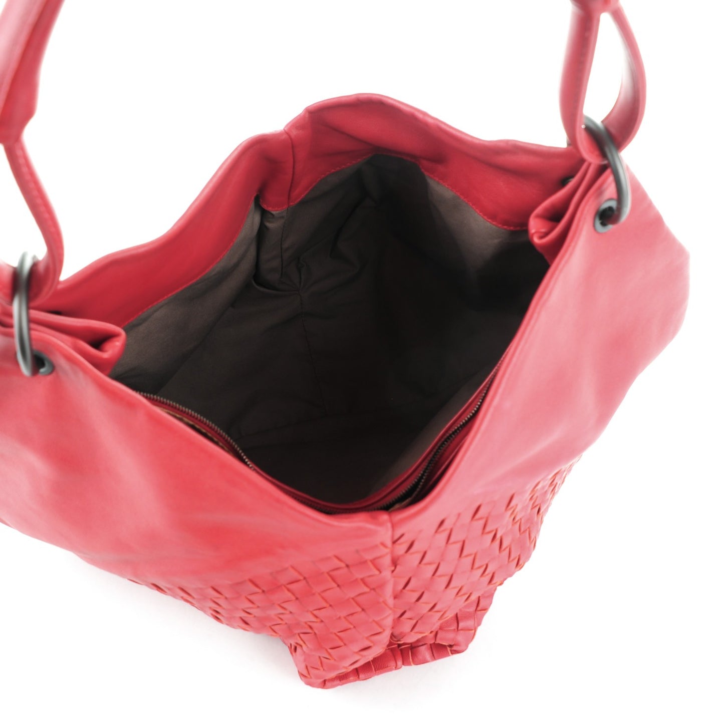 Nappa Intrecciato Aquilone Fortune Cookie Hobo Red