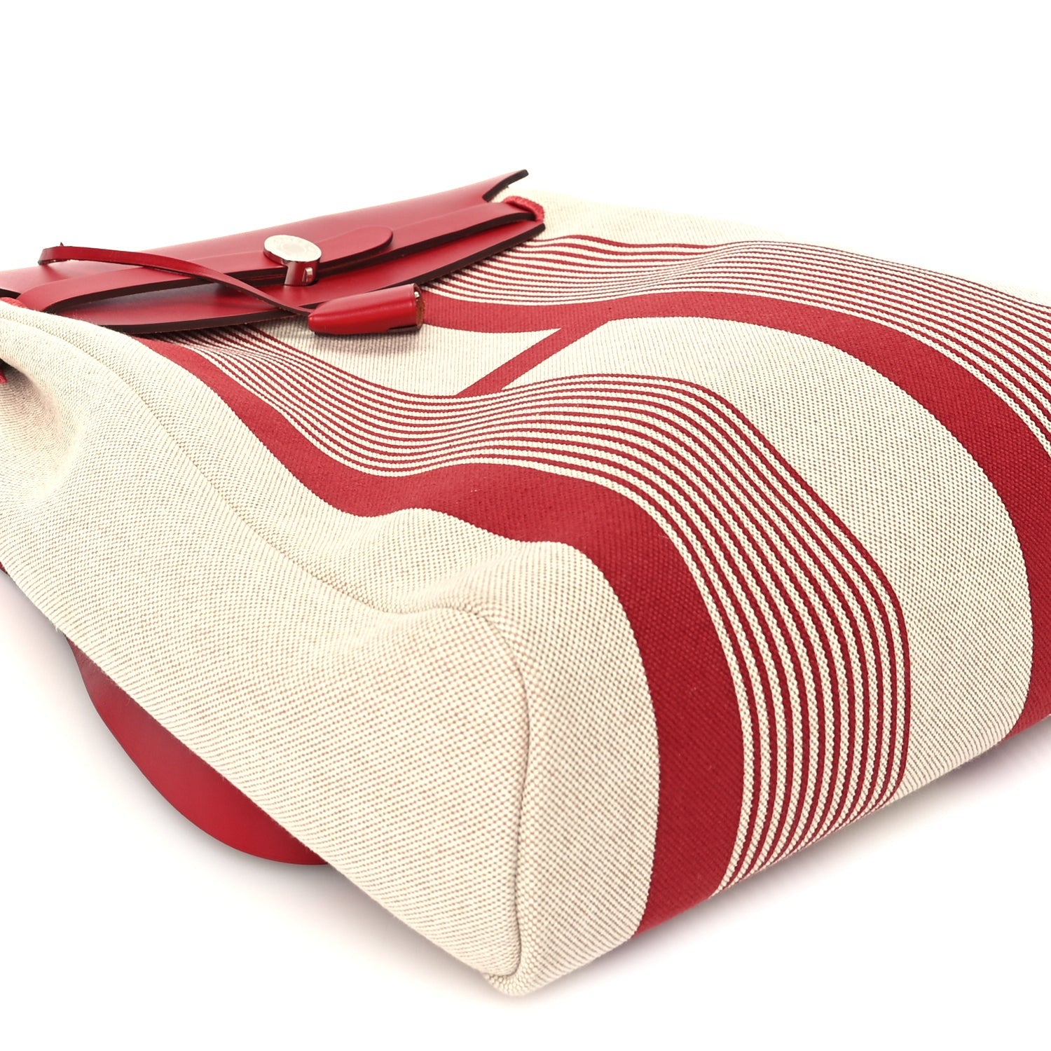 Hermes Vache Hunter Toile H Vibration Herbag a Dos Retourne Backpack  Bordeaux Ficelle Rouge Piment 8 of 9