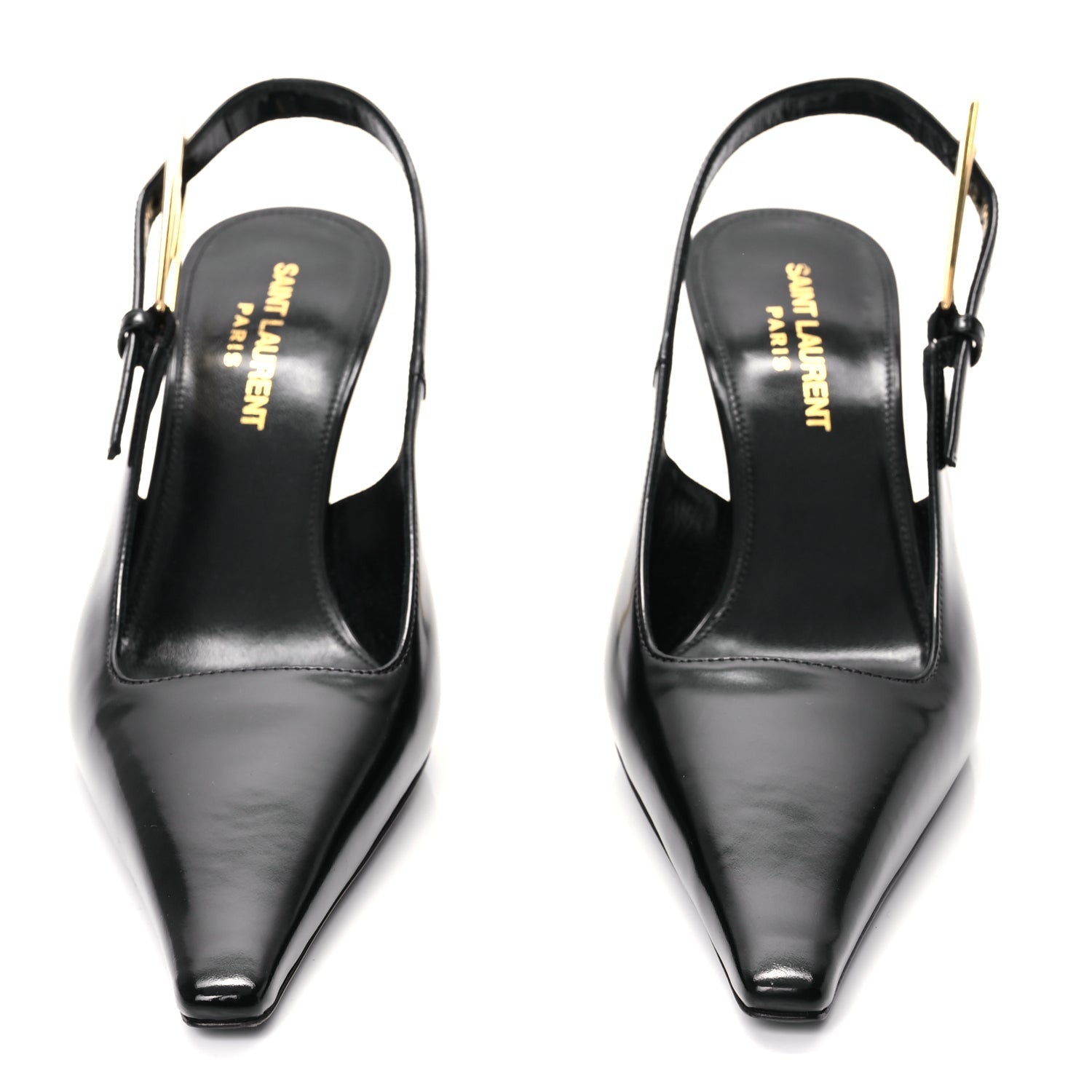 Saint Laurent Vitello Marilyn Lee 75 Slingback Pumps 36 Black 3 of 9