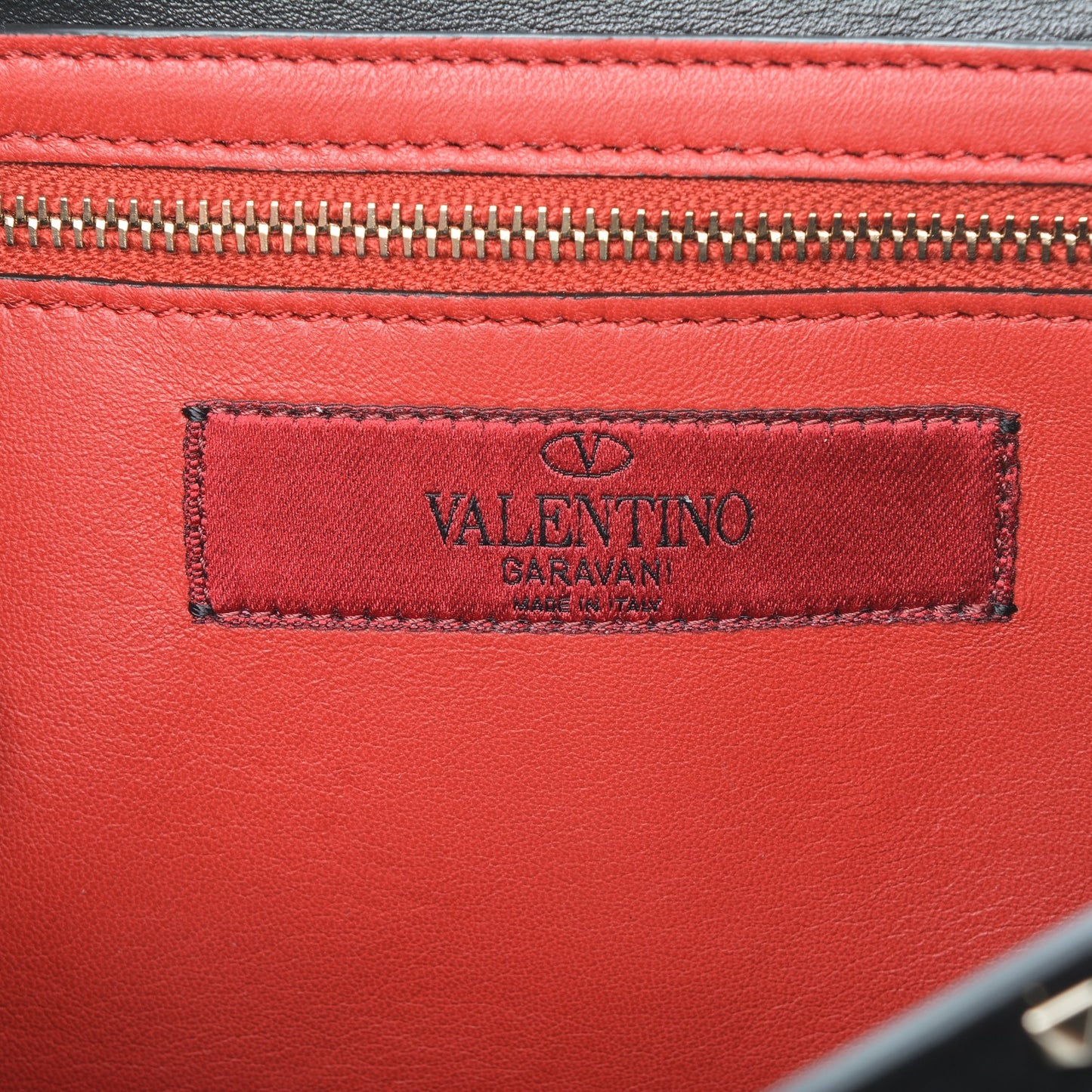 Suede Rockstud Spike Wallet on Chain Black