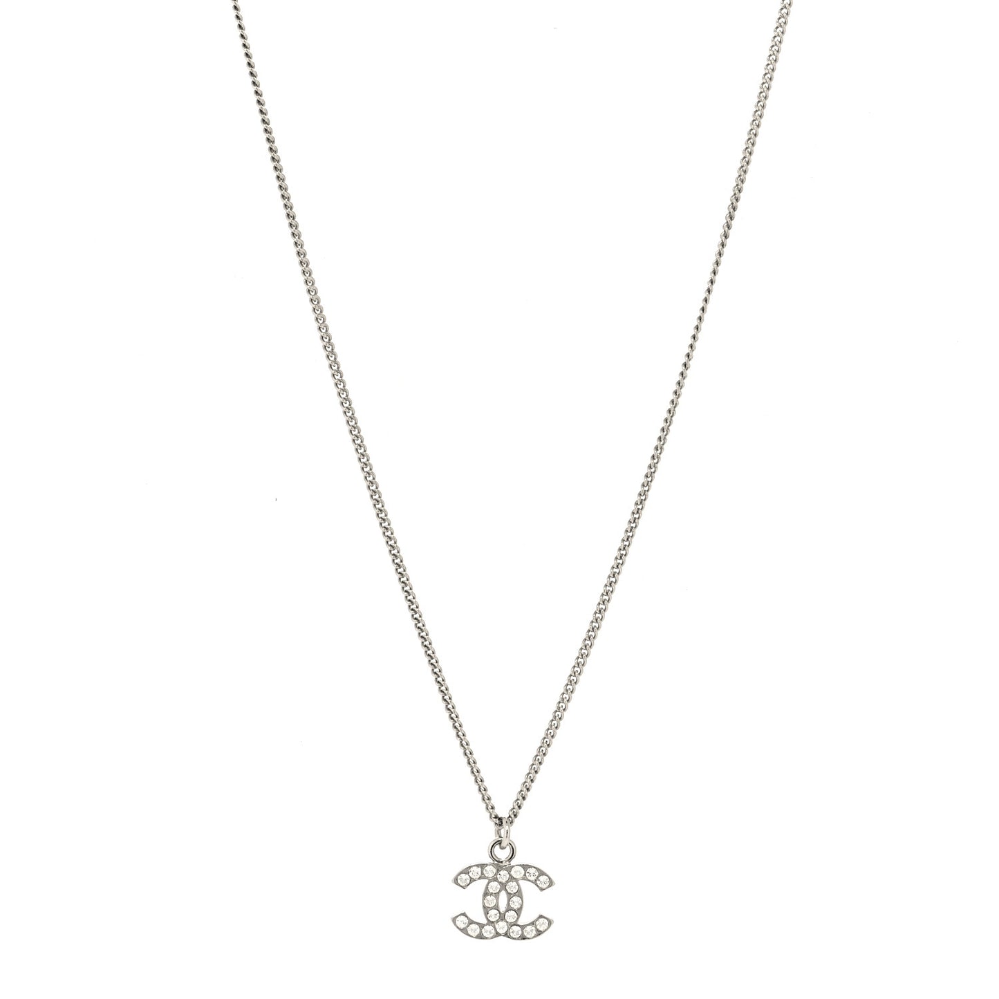 Crystal Timeless CC Necklace Silver
