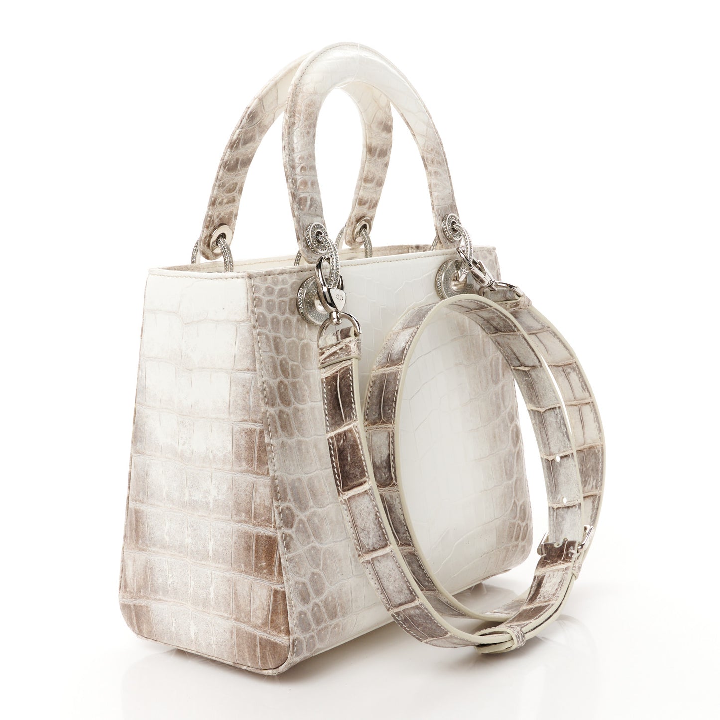 Niloticus Crocodile Himalaya Crystal Medium Lady Dior White