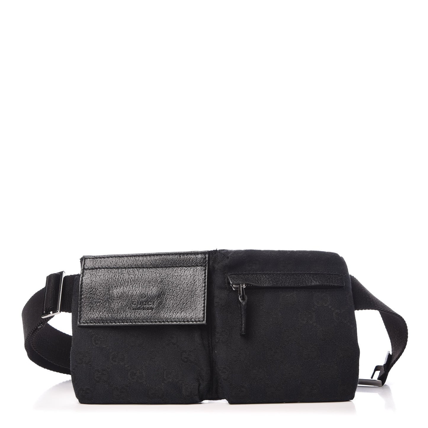 GG Monogram Double Pocket Belt Bag Black