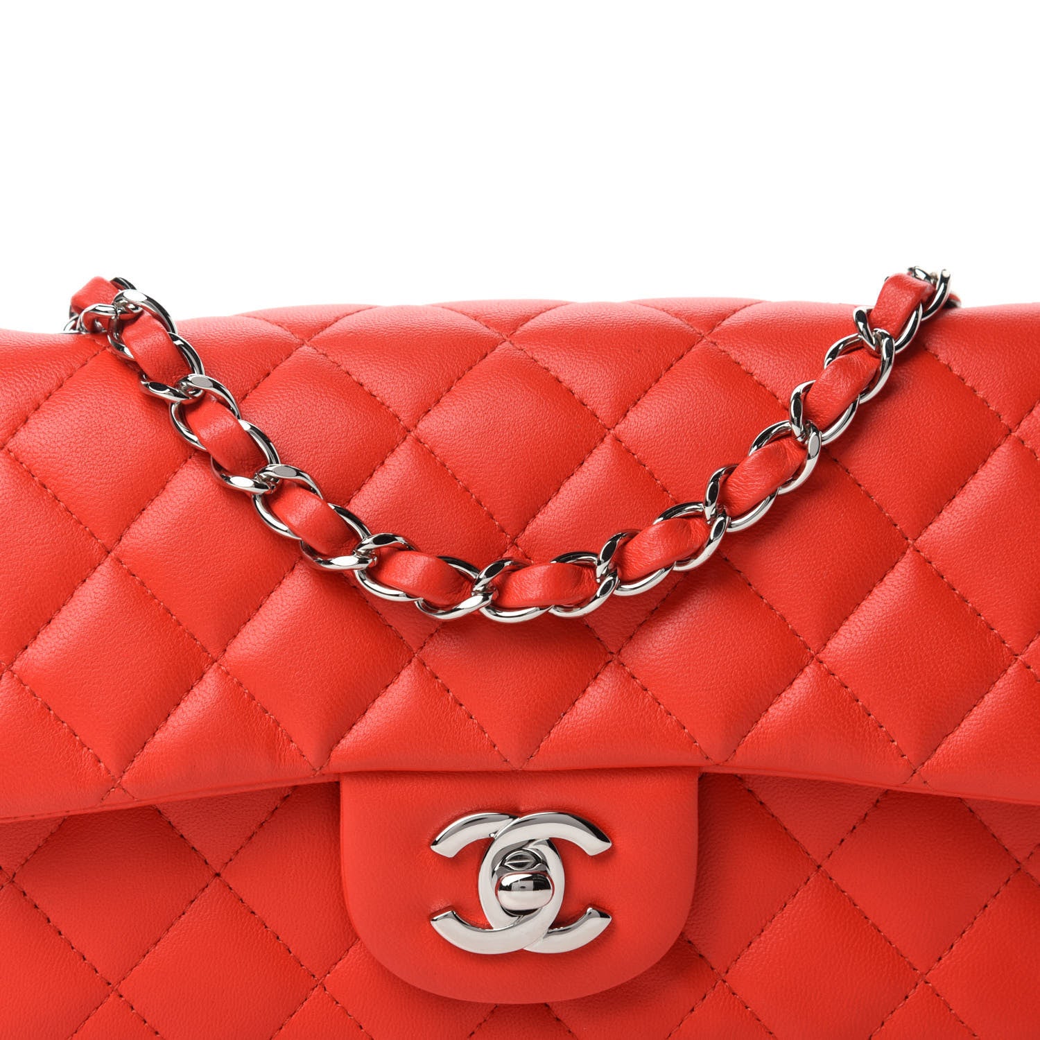 Chanel Lambskin Quilted Mini Rectangular Flap Red 10 of 10
