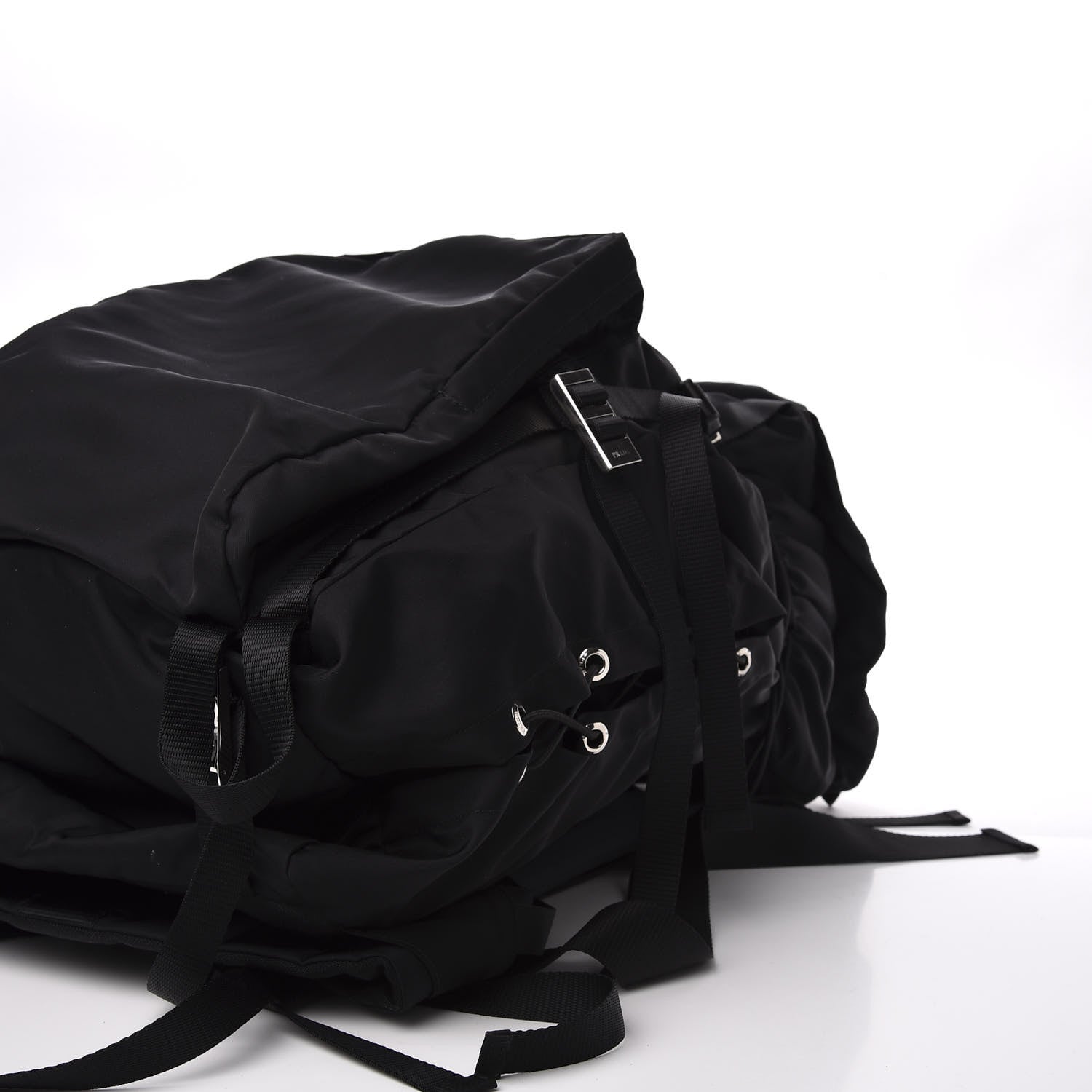 Prada Tessuto Nylon Double Buckle Backpack Black 6 of 8