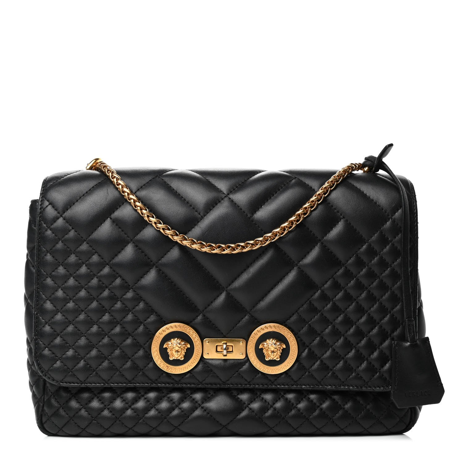 Versace Nappa Quilted Icon Shoulder Bag Black 1 of 4