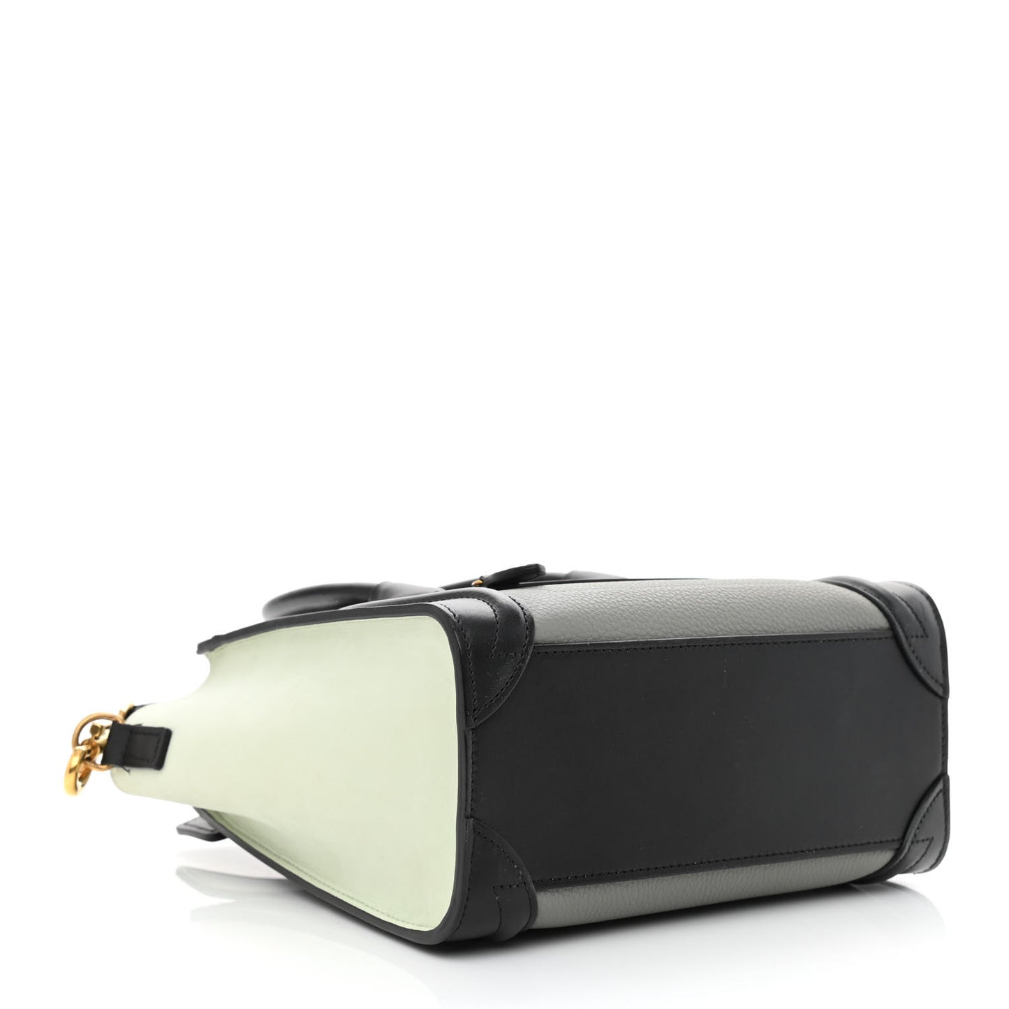 Calfskin Nano Tri-Color Luggage Zinc Almond