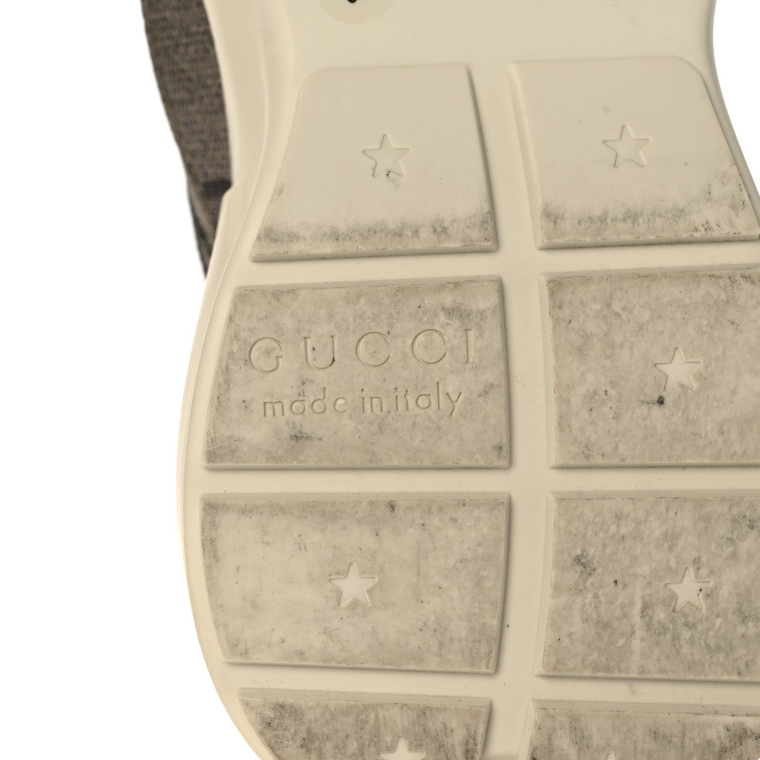 Gucci Maxi GG Supreme Monogram Gucci 100 Womens Rhyton Sneakers 37 Beige Ebony 6 of 10