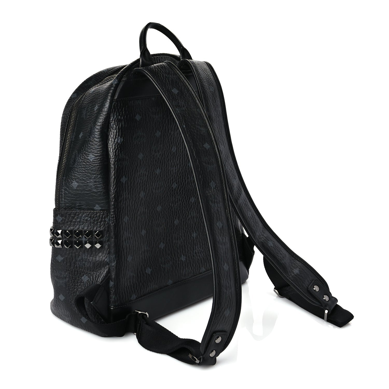 MCM Visetos Medium Side Studs Stark Backpack Black 2 of 8