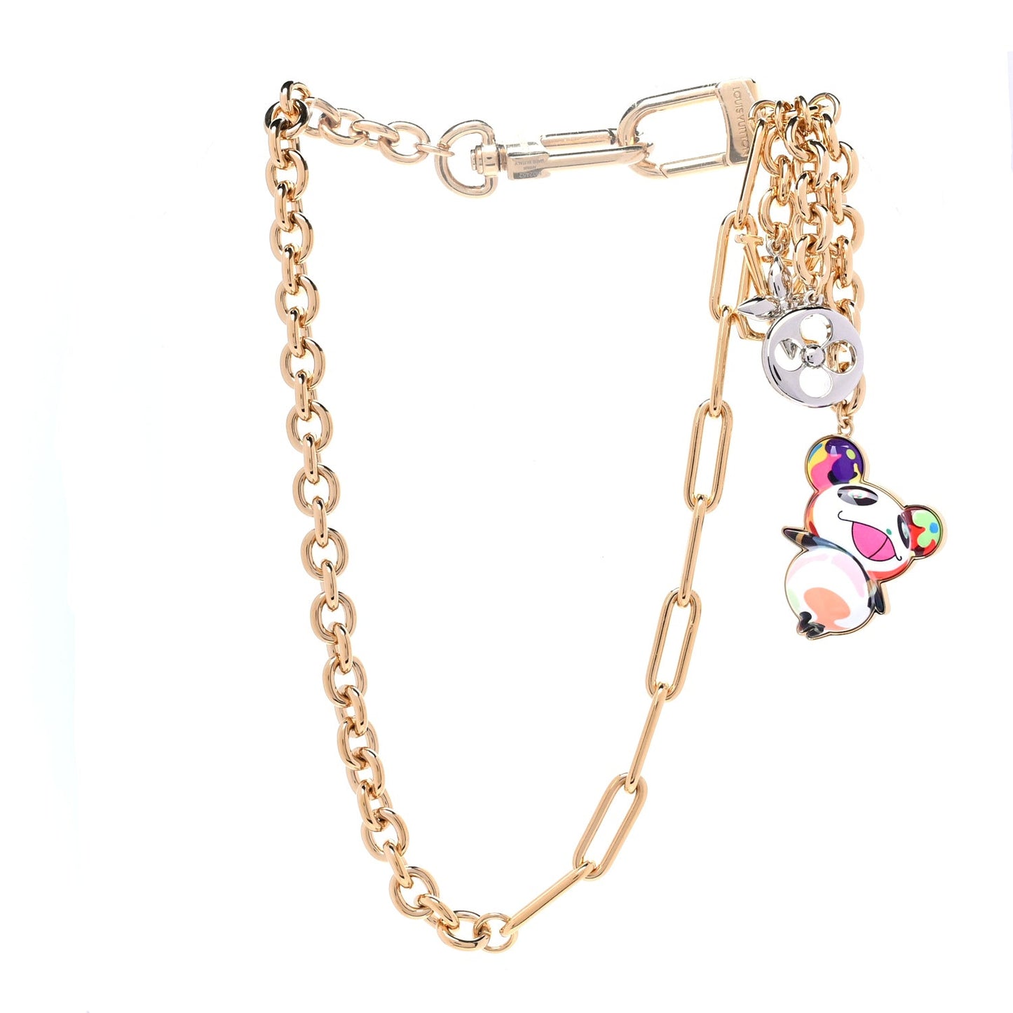 LV x TM Superflat Panda Key Ring Bag Charm  Multicolor