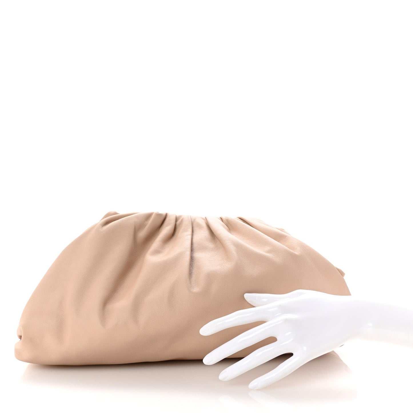 Smooth Butter Calf The Pouch Oversized Clutch Nude