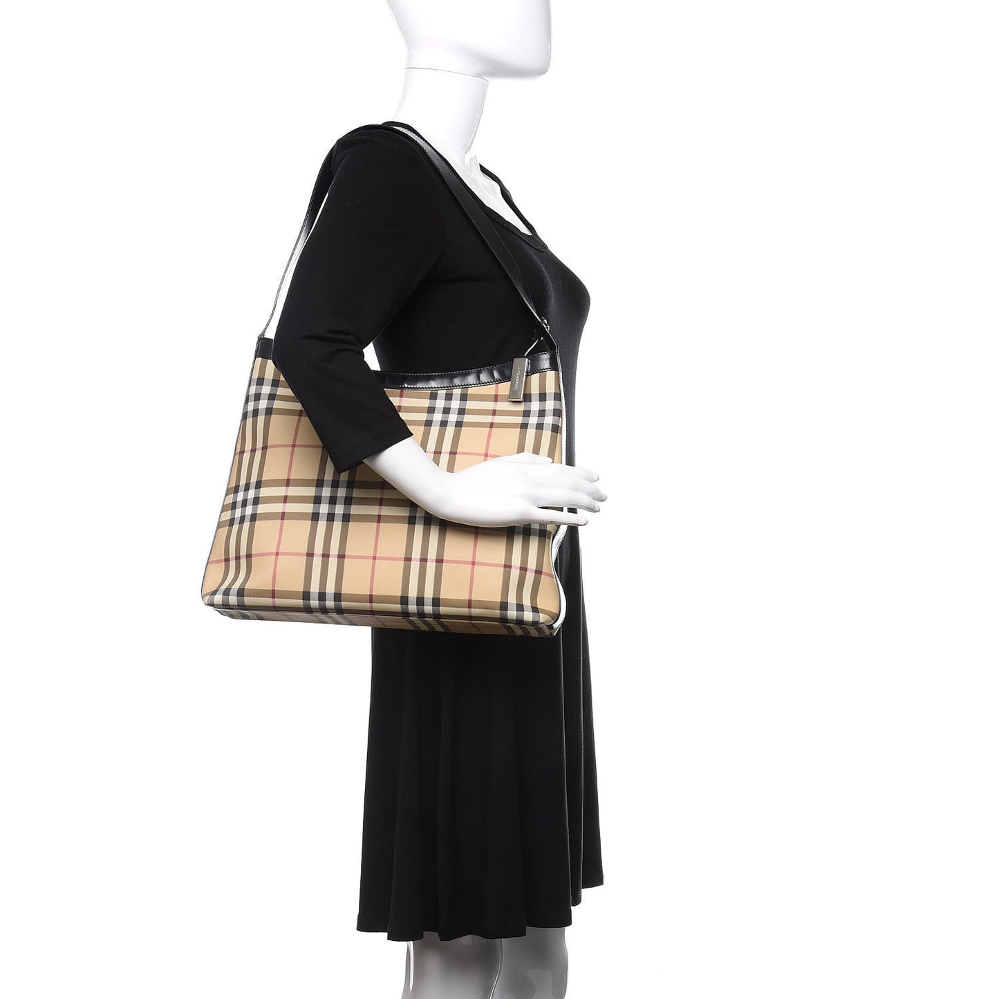 House Check Shoulder Bag Black