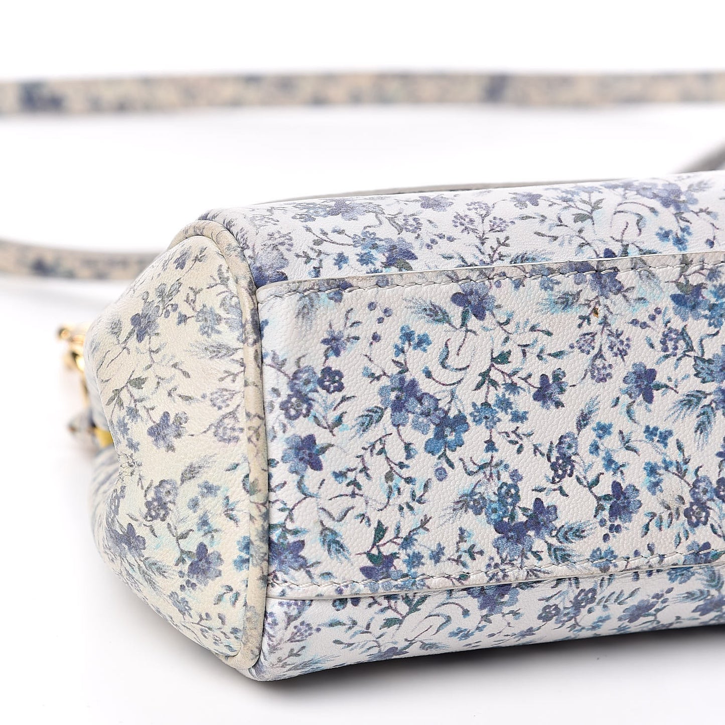 Dauphine Floral Print Micro Miss Sicily Satchel Blue White