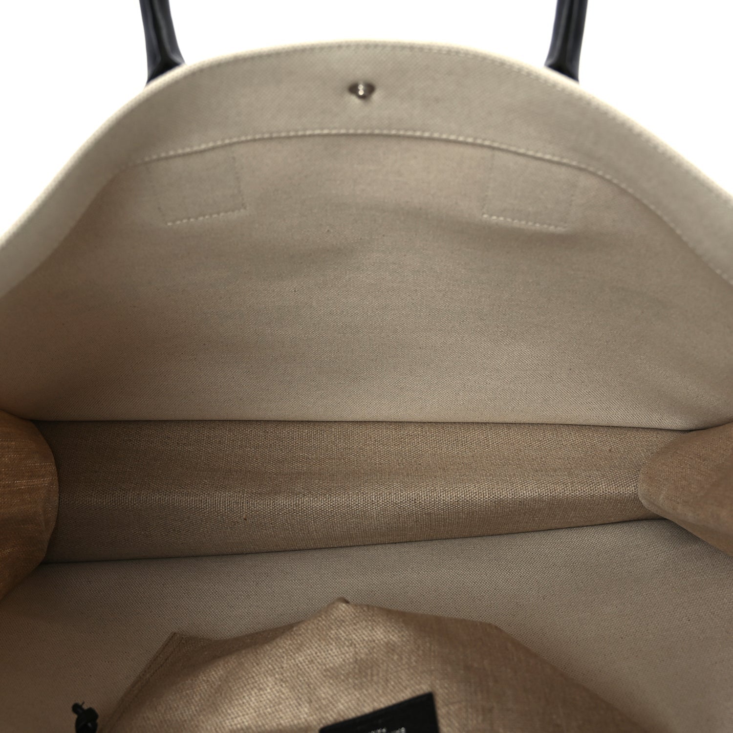 Saint Laurent Linen Calfskin Rive Gauche Tote Optic White 4 of 8