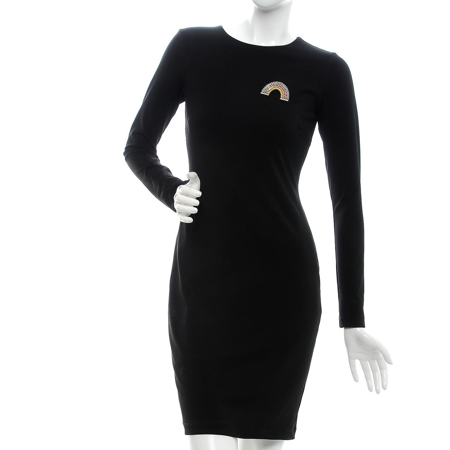 Lambskin Chain Rainbow CC Brooch Gold Multicolor