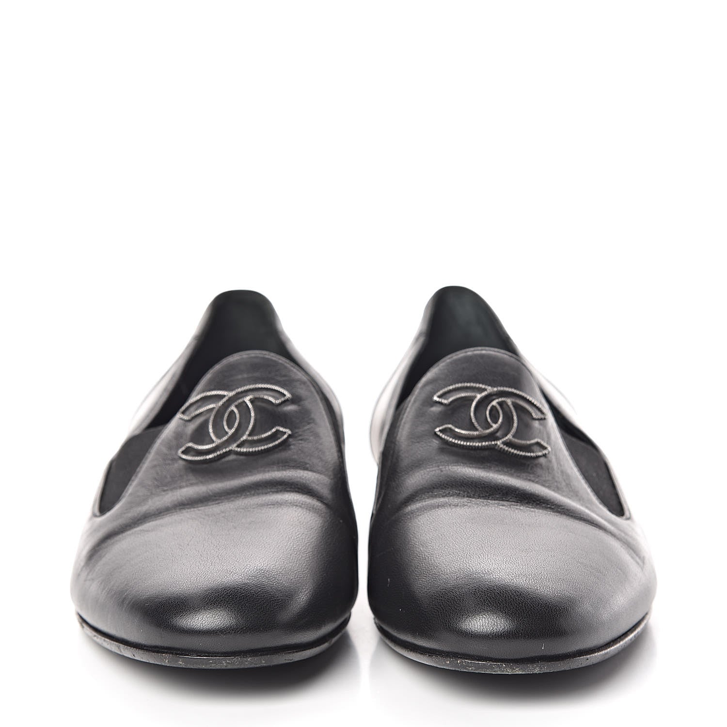 Chanel Lambskin CC Loafers 36 Black 2 of 16