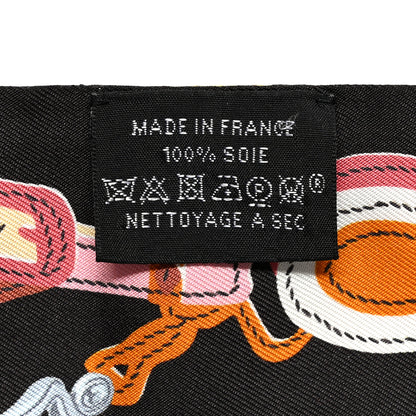Hermes Silk Brides De Gala Applique Pique Twilly Ebene Jaune D'Or Rouge 3 of 8