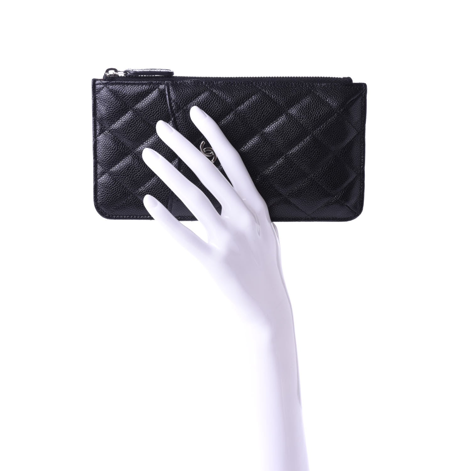 Chanel Caviar Quilted Classic Flat Wallet Pouch Black 2 of 8