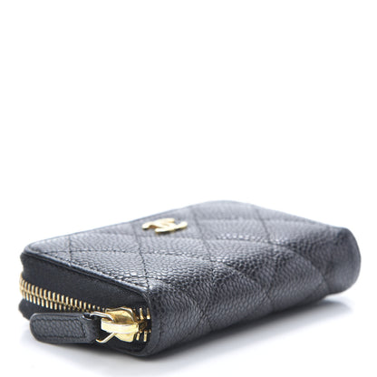 Chanel Caviar Quilted Zip Coin Purse Black 4 of 10