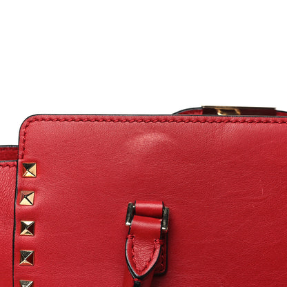 Valentino Garavani Vitello Rockstud Double Handle Tote Rosso Valentino 11 of 14