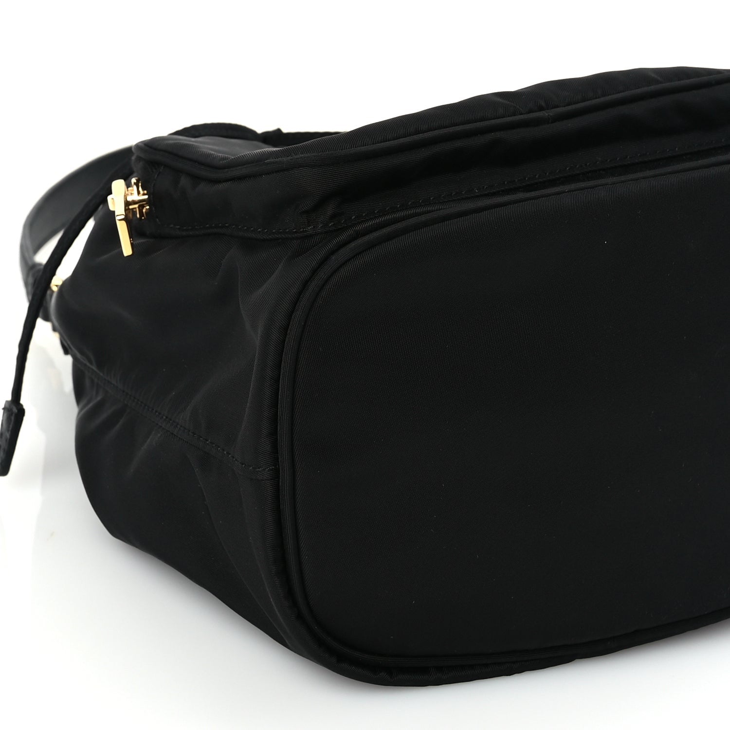Prada Saffiano Tessuto Nylon Mini Bucket Crossbody Bag Black 13 of 14