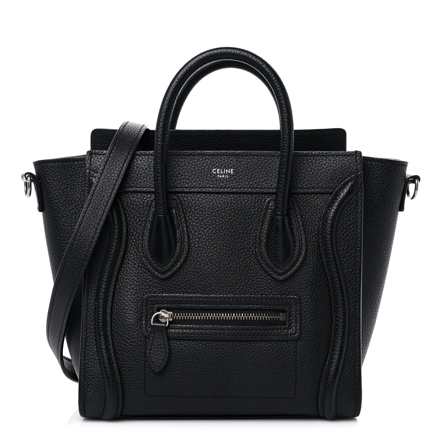 Drummed Calfskin Nano Luggage Black