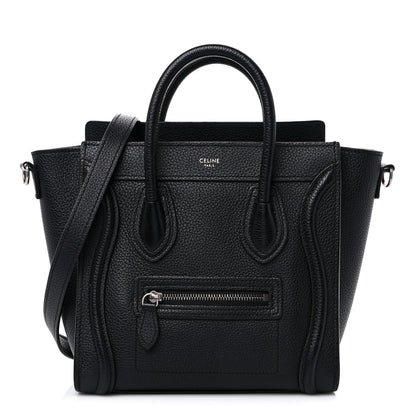 Celine Drummed Calfskin Nano Luggage Black 1 of 10