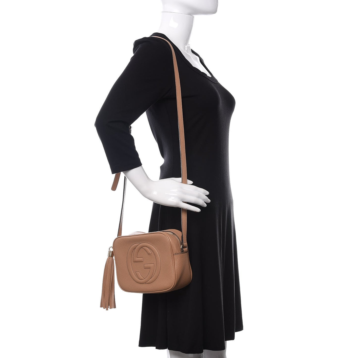 Pebbled Calfskin Small Soho Disco Bag Camelia