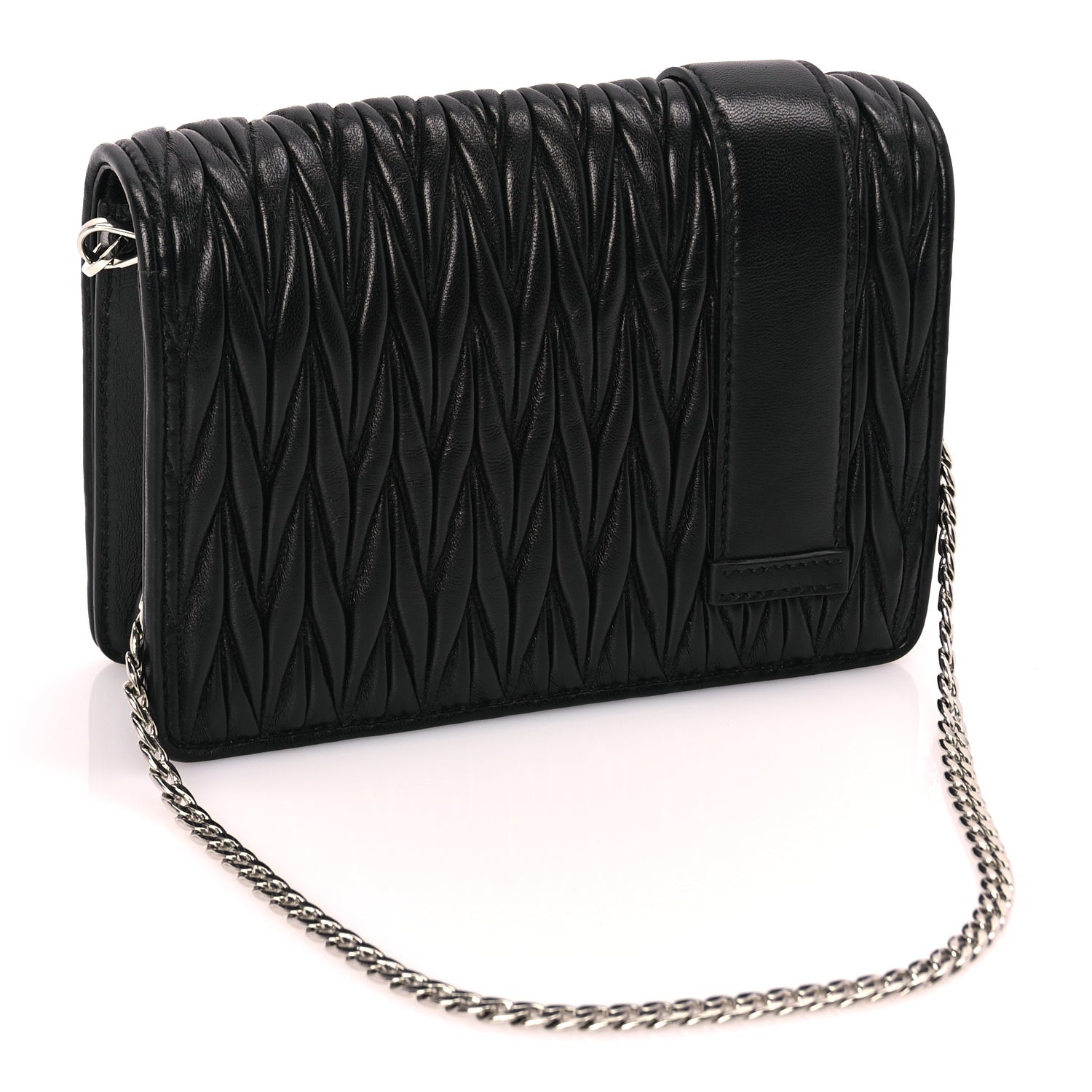 Miu Miu Matelasse Crystal Embellished Shoulder Bag Black 2 of 8